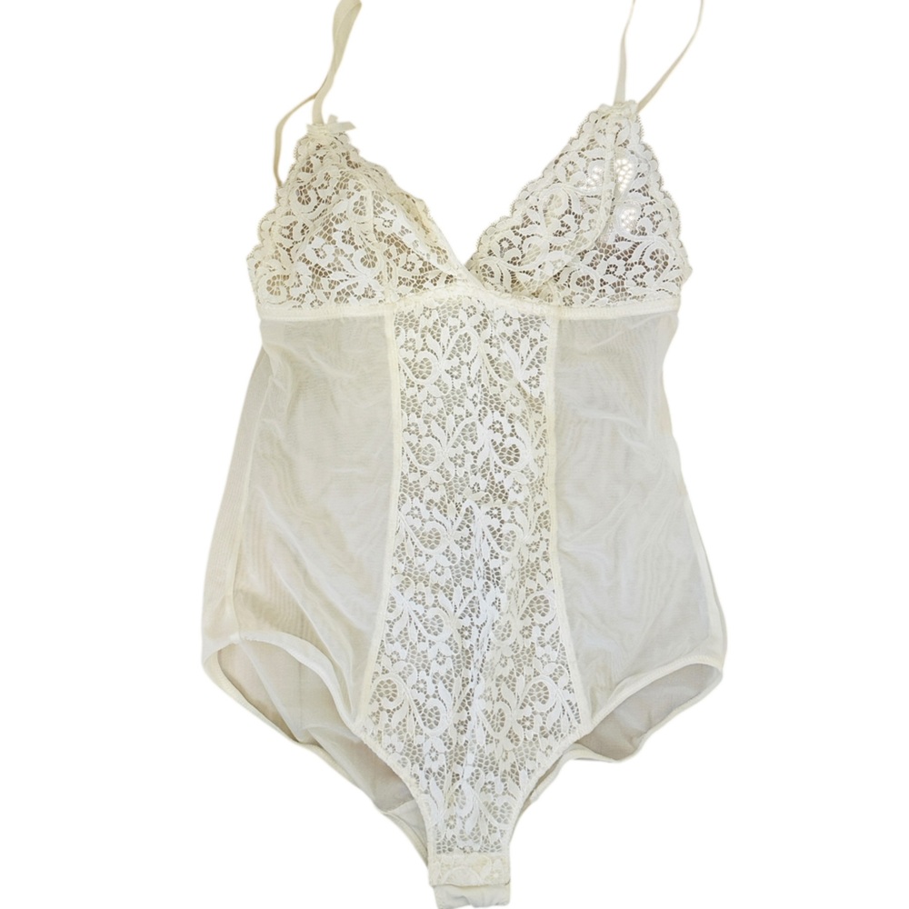 Pinup burlesque - Cream Lace Bodysuit S